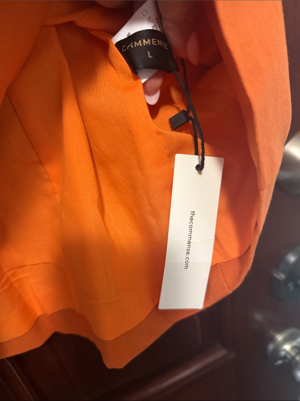 Commense Orange Sleeveless Mini Dress with Side Bead Details - Picture 6 of 6